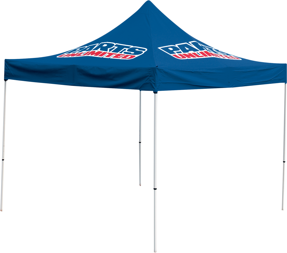 Parts Unlimited 4030-0062 canopy top for 10x10 shade canopy, shown covering the frame in a vibrant outdoor setting.