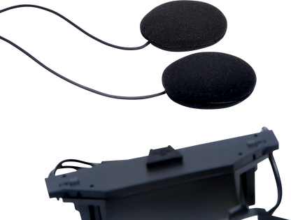AGV speakers for Insyde Communication System, part #20KIT93040001, showing two black audio speakers with mounting brackets.