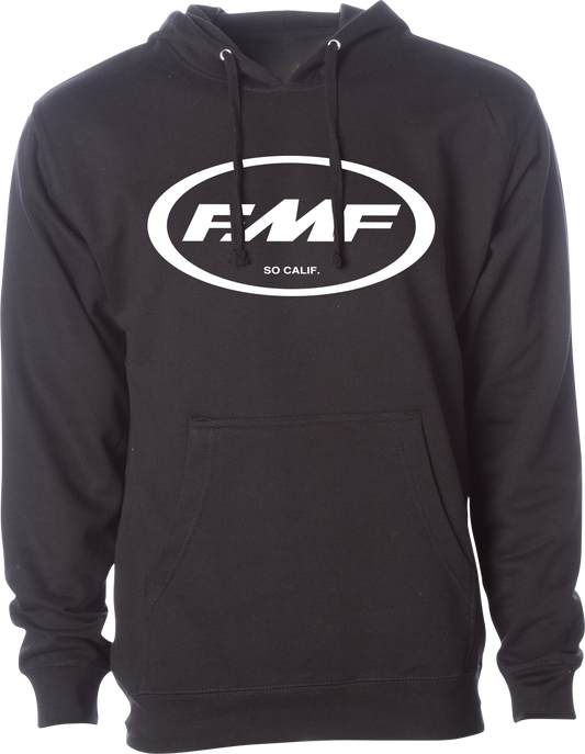 FMF Factory Classic Don Pullover fleece hoodie in black, large size, featuring a cozy design and soft fabric for casual wear.