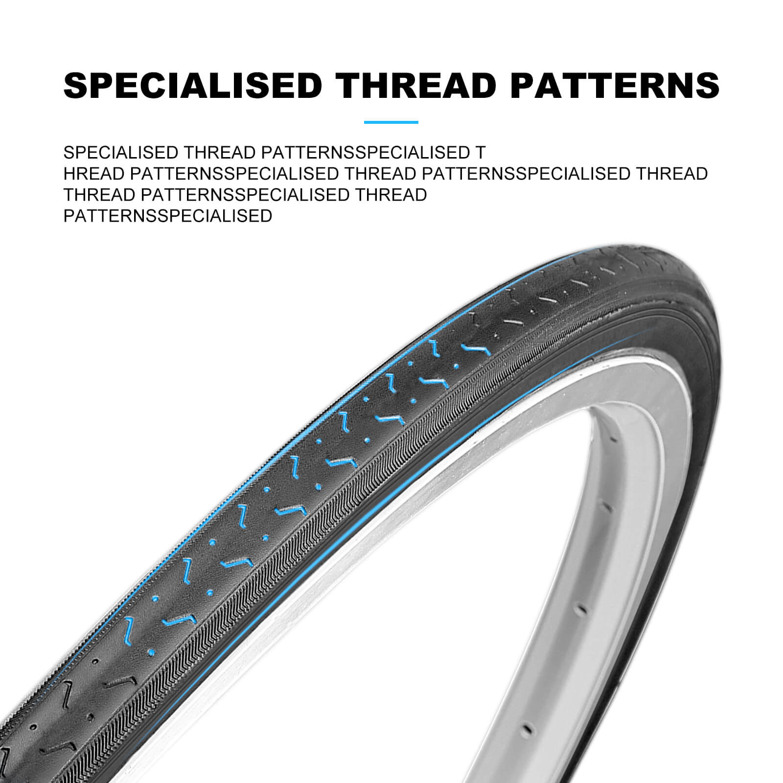 Hycline MoGan 700x25C bicycle tire with black tread and sidewalls, suitable for road cycling.
