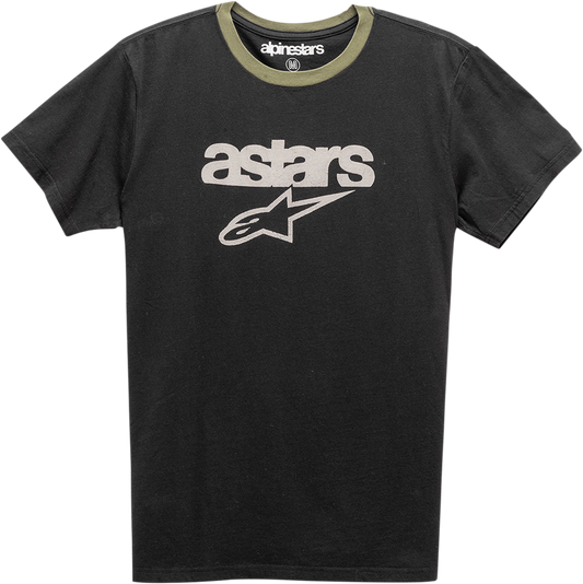 Alpinestars Match T-Shirt in black and military colors, 2XL size, featuring the Alpinestars logo on the front.