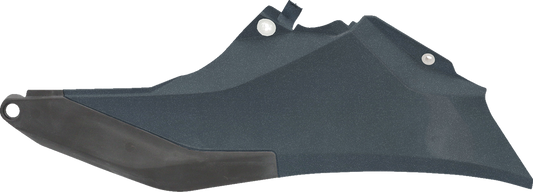 Gray metallic Acerbis body side panels for off-road motorcycles, designed for durability and style.