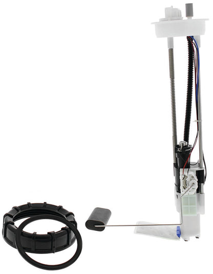 QuadBoss fuel pump module for Polaris Ranger 800 4x4 EFI, showing the complete assembly with electrical connections and fuel inlet.