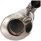 Over Racing full titanium exhaust for Honda Monkey 125 and DAX 125, featuring a sleek spiral design and lightweight construction.