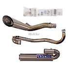 Over Racing full titanium exhaust for Honda Monkey 125 and DAX 125, featuring a spiral design and lightweight construction.