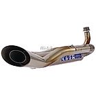 Over Racing spiral full titanium exhaust for Honda Monkey 125 and DAX 125 motorcycle, featuring sleek metallic finish and compact design.