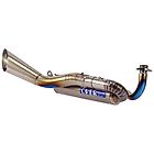 Over Racing full titanium exhaust for Honda Monkey 125 and DAX 125, showcasing sleek, high-performance motorcycle exhaust design.