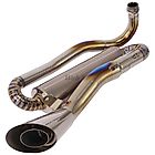 Over Racing full titanium exhaust for Honda Monkey 125 and DAX 125, racing spiral design with sleek metal finish.