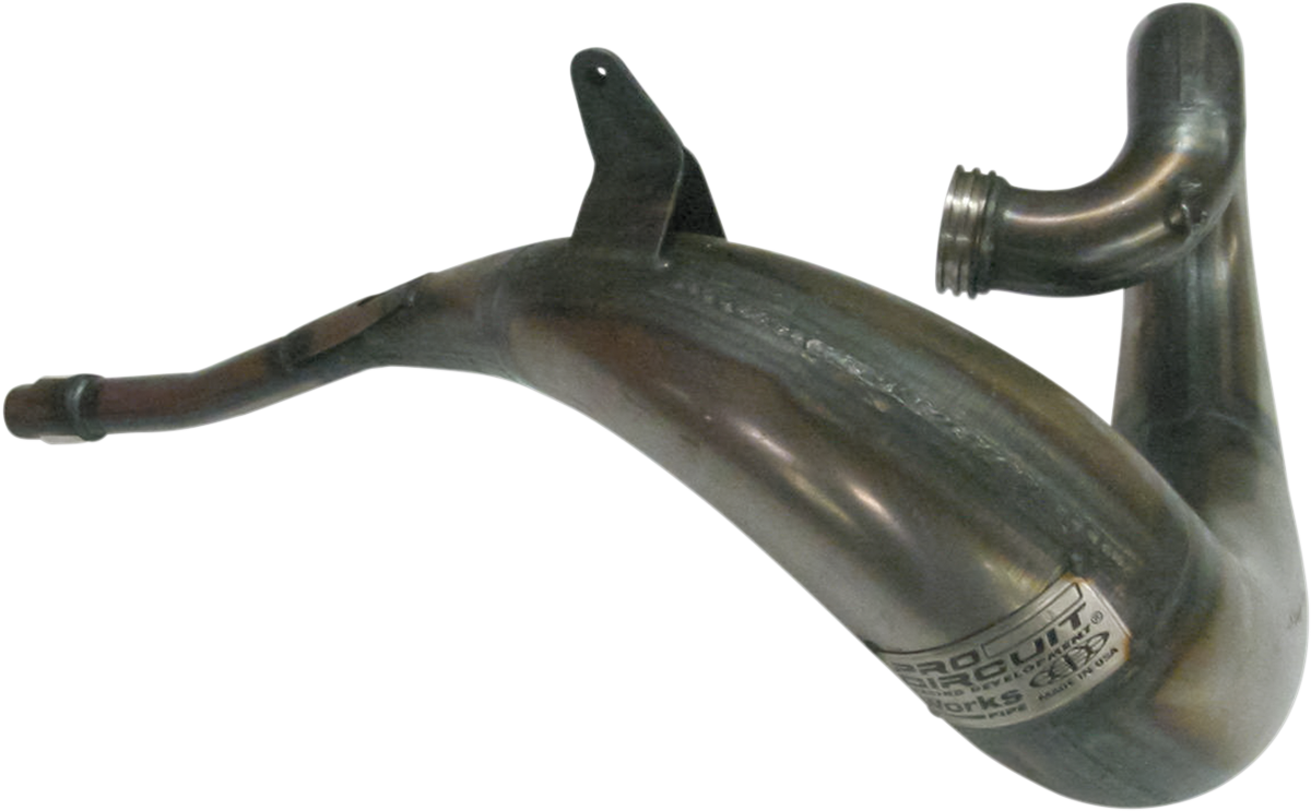 Pro Circuit Works Pipe PK04250 motorcycle exhaust system with bare metal finish, high-performance motorcycle exhaust for enhanced power.