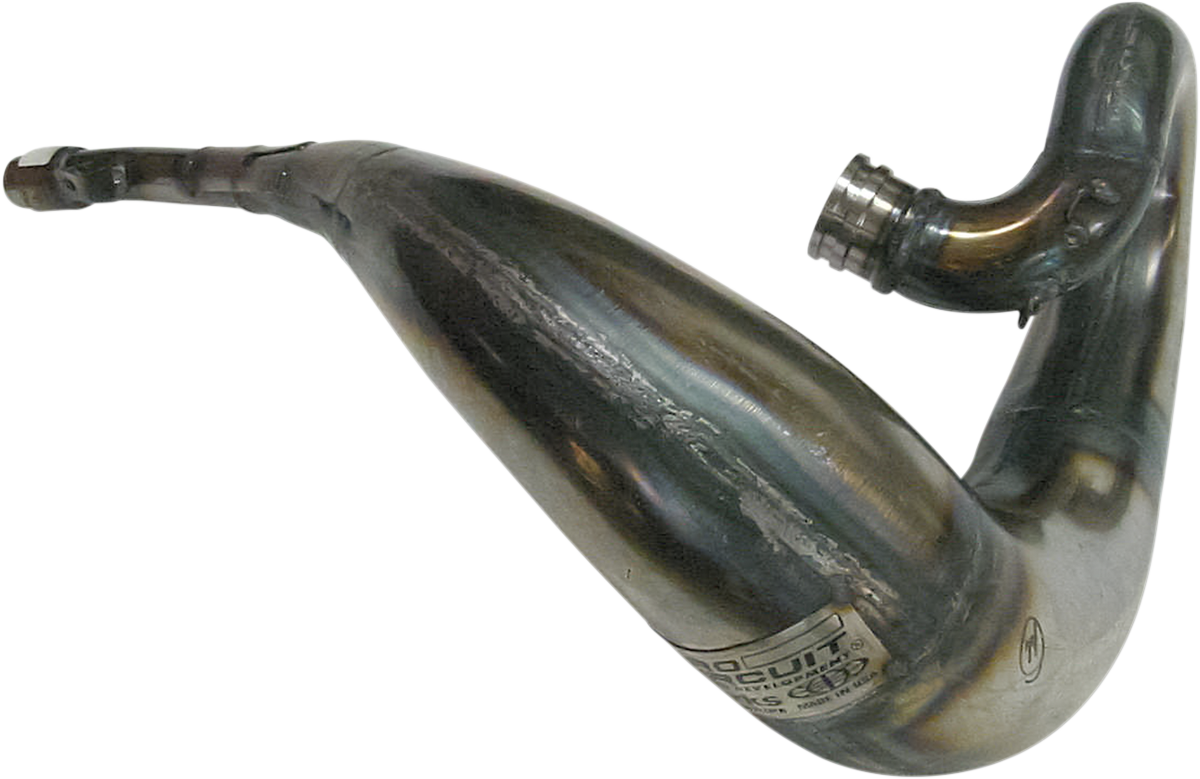 Pro Circuit Works Pipe PS04250 motorcycle exhaust showing polished metal finish and mounting details on a motorcycle engine