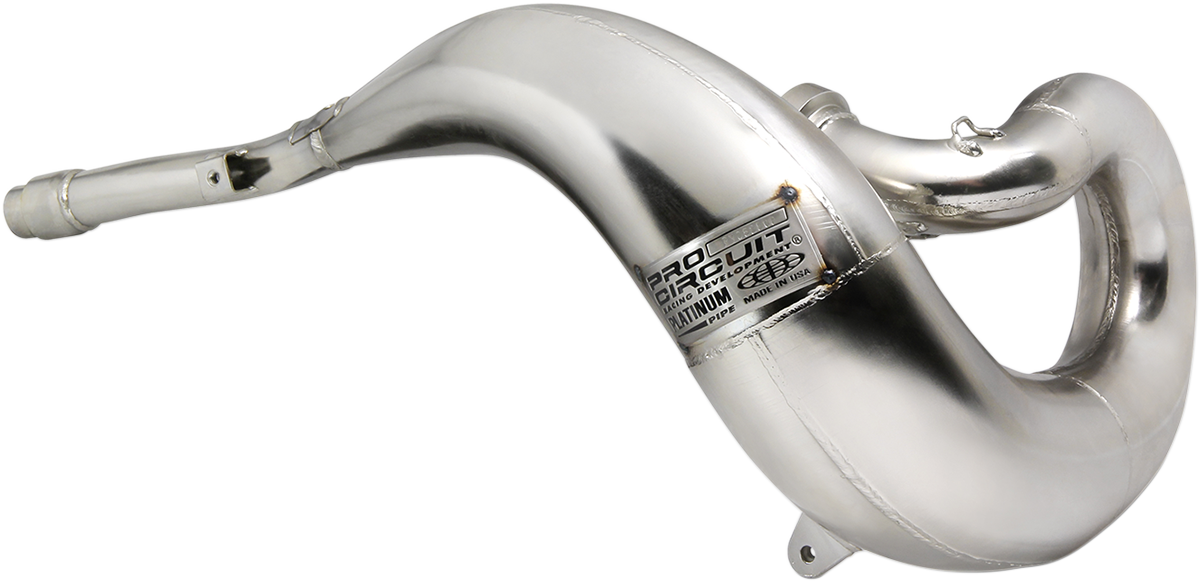 PRO CIRCUIT Platinum Head Pipe PY05250P for motorcycle, showcasing durable, polished metal with smooth exhaust pipe design.