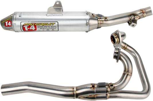 Pro Circuit T-4 exhaust system for enhanced motorcycle performance, featuring durable stainless steel construction and sleek design.