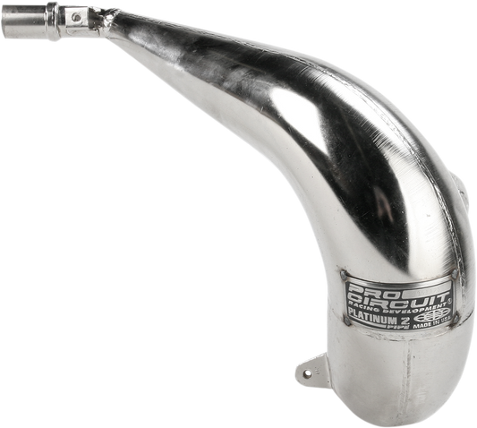Pro Circuit Platinum 2 Pipe high-performance exhaust system for enhanced power and durability, featuring a sleek metallic finish.