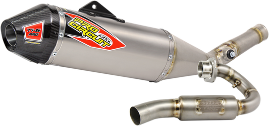 Pro Circuit Ti-6 Pro Exhaust System for AMA Supercross and Motocross racing, featuring sleek titanium design and polished finish.