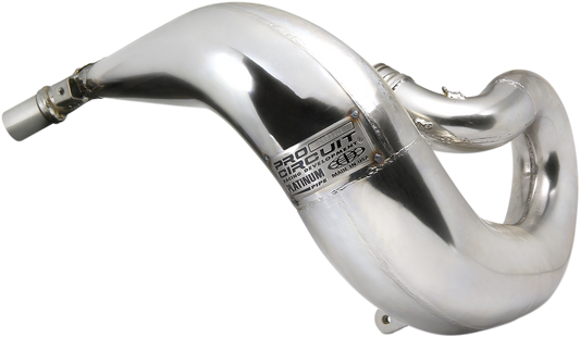 PRO CIRCUIT Platinum Head Pipe for motorcycle exhaust system, high-performance metal component with polished finish.
