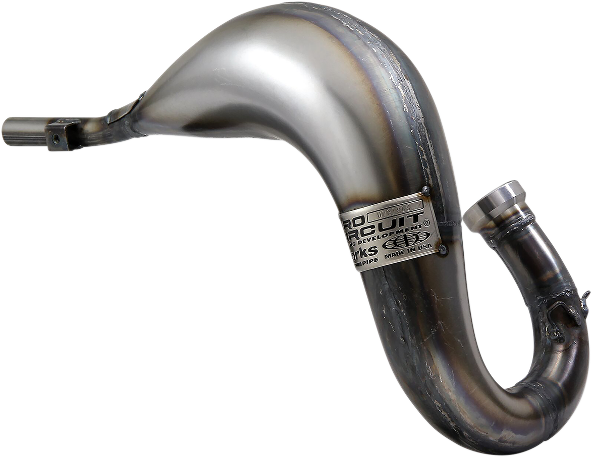 Pro Circuit Works Pipe 0731865 high-performance motorcycle exhaust in bare metal finish with sleek, durable design.