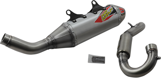 PRO CIRCUIT T-6 Exhaust System for off-road and closed course riding, featuring a sleek metal design and brand logo visible.