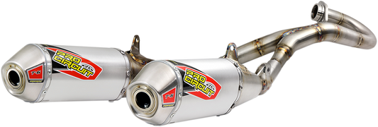 PRO CIRCUIT T-6 exhaust system with USFS approved spark arrestor, motorcycle or dirt bike exhaust component, black metal finish