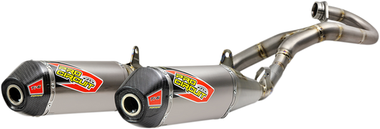 Pro Circuit Ti-6 Exhaust System for off-road and racing bikes, showcasing the titanium design and sleek exhaust pipe.