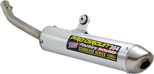 High-performance PRO CIRCUIT 304 Silencer motorcycle exhaust system, black finish with sleek design and branding details.