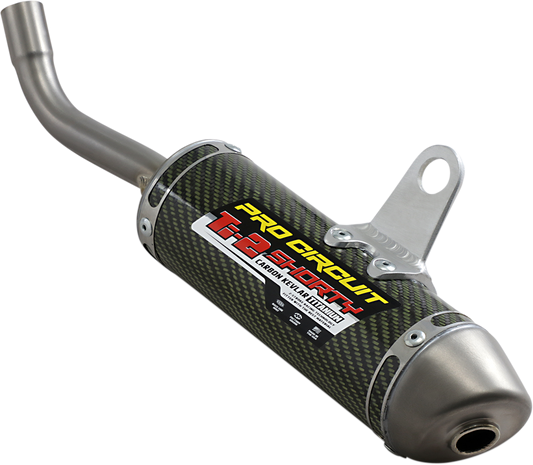 Pro Circuit Ti-2 Silencer for closed-course racing, lightweight motorcycle exhaust with sleek titanium finish.