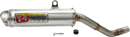 PRO CIRCUIT T-4 Silencer for XR400R motocross bike, black aluminum muffler with mounting hardware, part number 4H00400