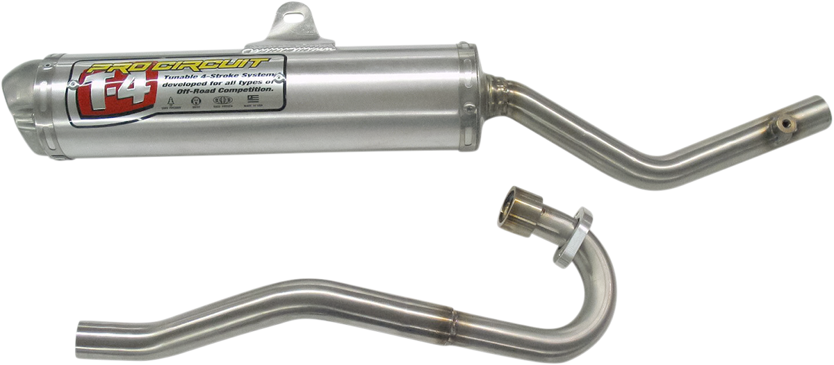Pro Circuit T-4 exhaust for enhanced performance and durability, shown in the image with its sleek, durable metal finish.