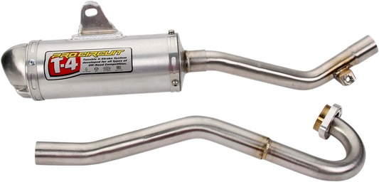 Pro Circuit T-4 exhaust system for enhanced performance and durability, shown on a motorcycle or vehicle.