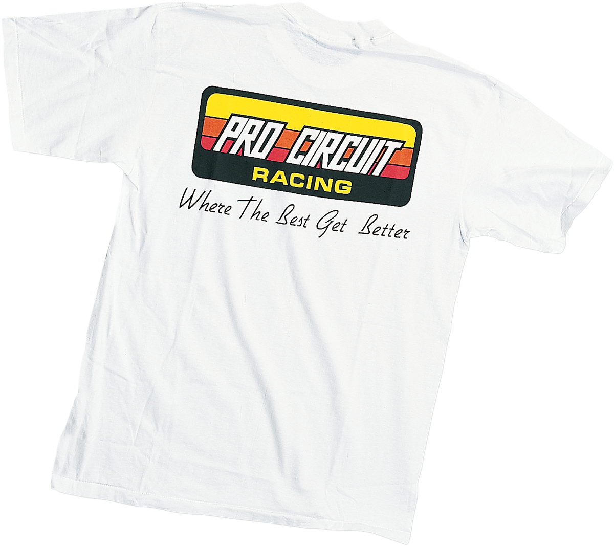 White PRO CIRCUIT Original Logo T-Shirt in XL size with front printed logo and casual fit.