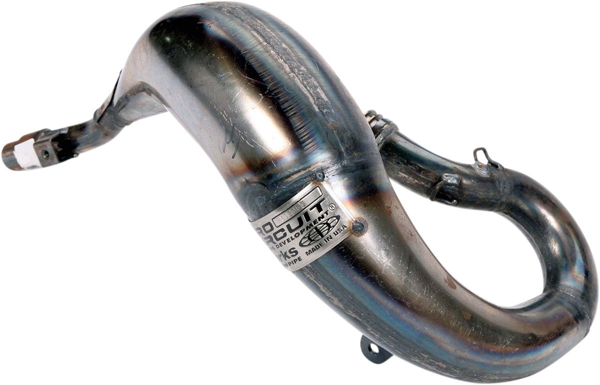 PRO CIRCUIT Works Pipe PK02065 motorcycle exhaust with bare metal finish, high-performance motorcycle exhaust system.