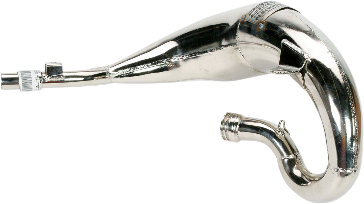 Pro Circuit Platinum Head Pipe PK02065P for motorcycle exhaust system, showcasing a high-performance exhaust component with polished metal finish.