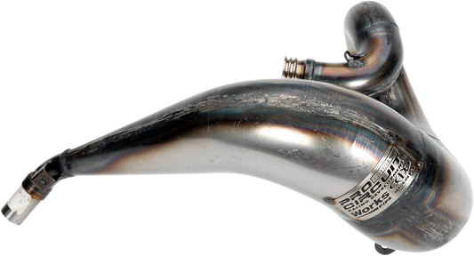 PRO CIRCUIT Works Pipe PT03250 motorcycle exhaust in bare metal finish, high-performance exhaust system for bikes.