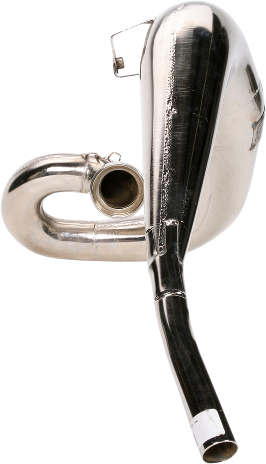 PRO CIRCUIT Platinum Head Pipe PY84490P for motorcycle exhaust system, high-performance metal component with sleek design.
