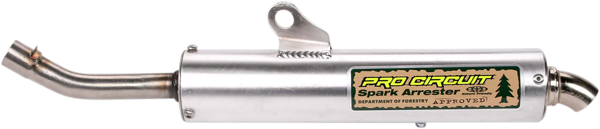 PRO CIRCUIT spark arrestor silencer for CR125R (2000-2001) motorcycle, showing the metal spark arrestor component.
