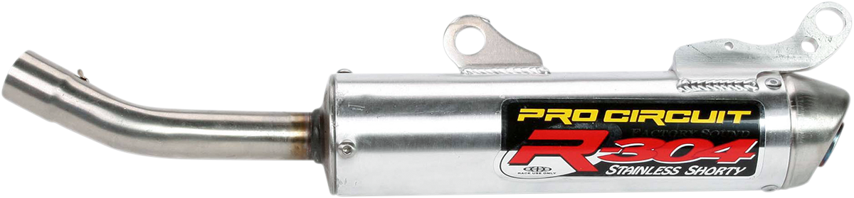 PRO CIRCUIT R-304 Silencer for two-stroke engines, showing the sleek exhaust component designed for performance and durability.