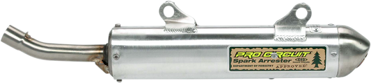 Pro Circuit spark arrestor silencer for Honda CR250R 2000-2001 motorcycle, part no. SH00250-SA, with metal mesh and mounting flange.