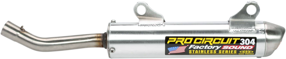 PRO CIRCUIT 304 aluminum motorcycle silencer exhaust with durable construction and noise reduction, shown in the image.