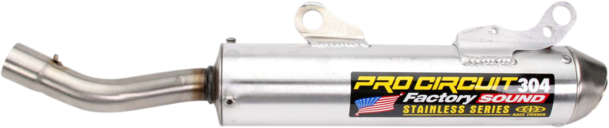 Pro Circuit 304 Silencer motorcycle exhaust system made of durable aluminum, designed for performance and reliability.