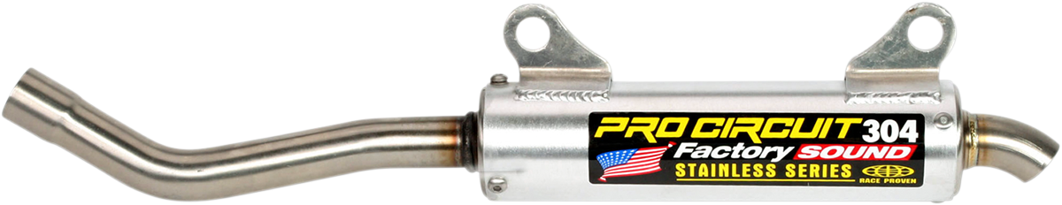 Pro Circuit 304 Silencer motorcycle exhaust system with sleek black finish and stainless steel construction