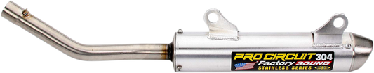 Pro Circuit 304 Silencer SH99250-SE for motorcycle, showing the black metal muffler with mounting hardware and branding details