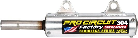 PRO CIRCUIT 304 Silencer exhaust for motorcycles, durable metal construction with sleek black finish.