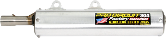 PRO CIRCUIT 304 silencer for motorcycle exhaust system, designed for improved top-end performance and noise reduction.