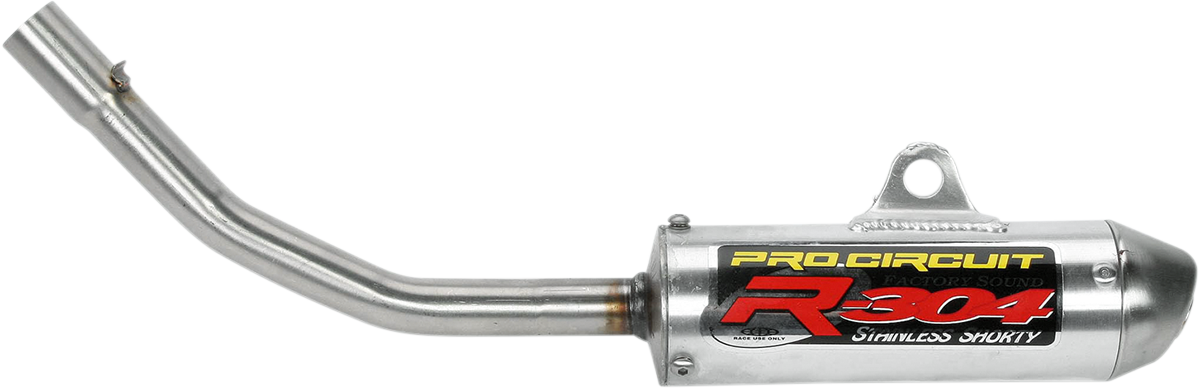 Pro Circuit R-304 silencer for two-stroke racing bikes, featuring sleek design and high-performance exhaust system