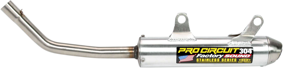 PRO CIRCUIT 304 Silencer motorcycle exhaust made of durable aluminum, designed for noise reduction and performance.