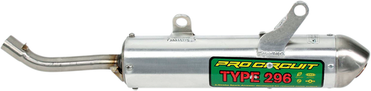 Pro Circuit Type 296 spark arrestor silencer for off-road motorcycles, designed to reduce noise during riding.