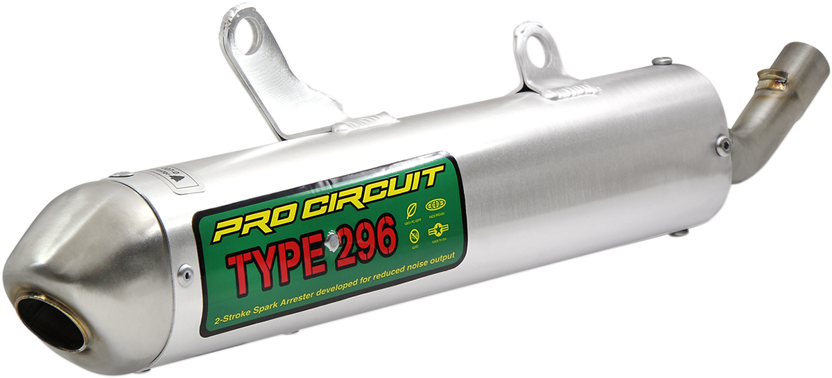 PRO CIRCUIT spark arrestor silencer SY03250-296 for motorcycle exhaust, reducing noise and improving performance, shown in image.