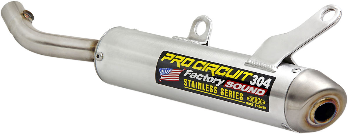 PRO CIRCUIT 304 Silencer for motorcycle exhaust system, designed to reduce noise and improve performance.