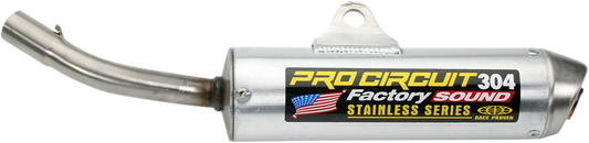 PRO CIRCUIT 304 Silencer SY93080-SE motorcycle exhaust muffler reduces noise and enhances performance, shown in the image.