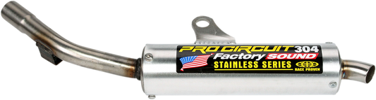 Pro Circuit 304 Silencer for enhanced performance and noise reduction, shown on a motorcycle exhaust system.
