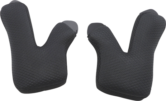 Large 100% Youth Status Cheek Pads for helmets, compatible with Bill's Exhausts motorcycle helmets, shown in black.